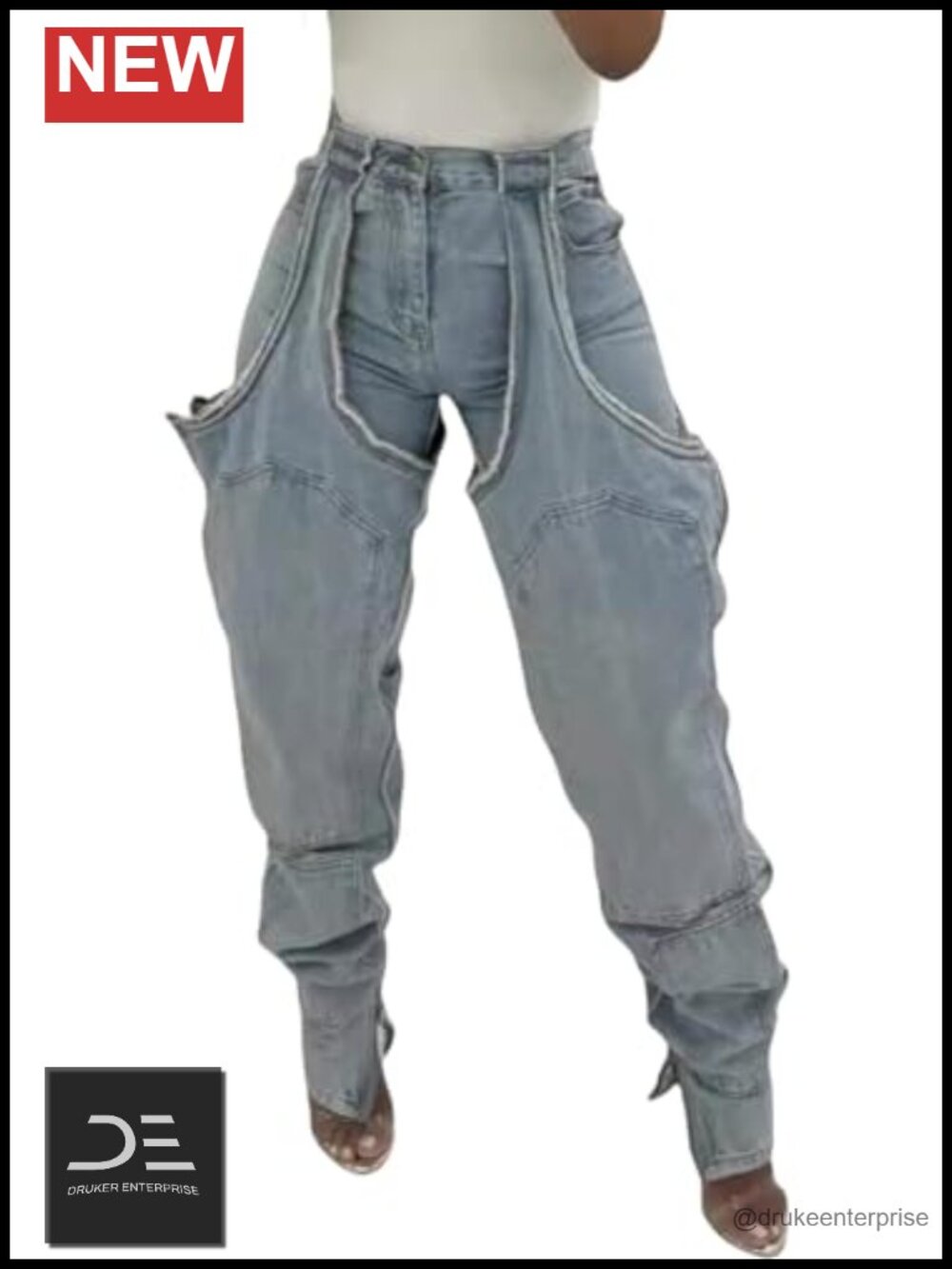 Baggy Y2k High Waisted Ripped Patchwork Wide Leg Jeans